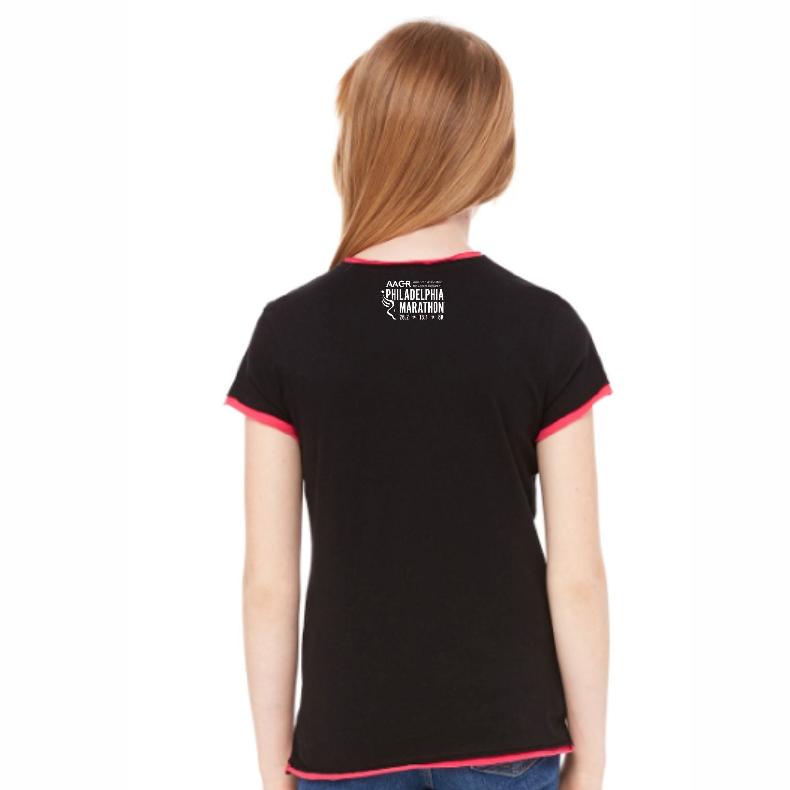 Girls SS Fashion Tee -Black/Fuchsia- AACR Icons