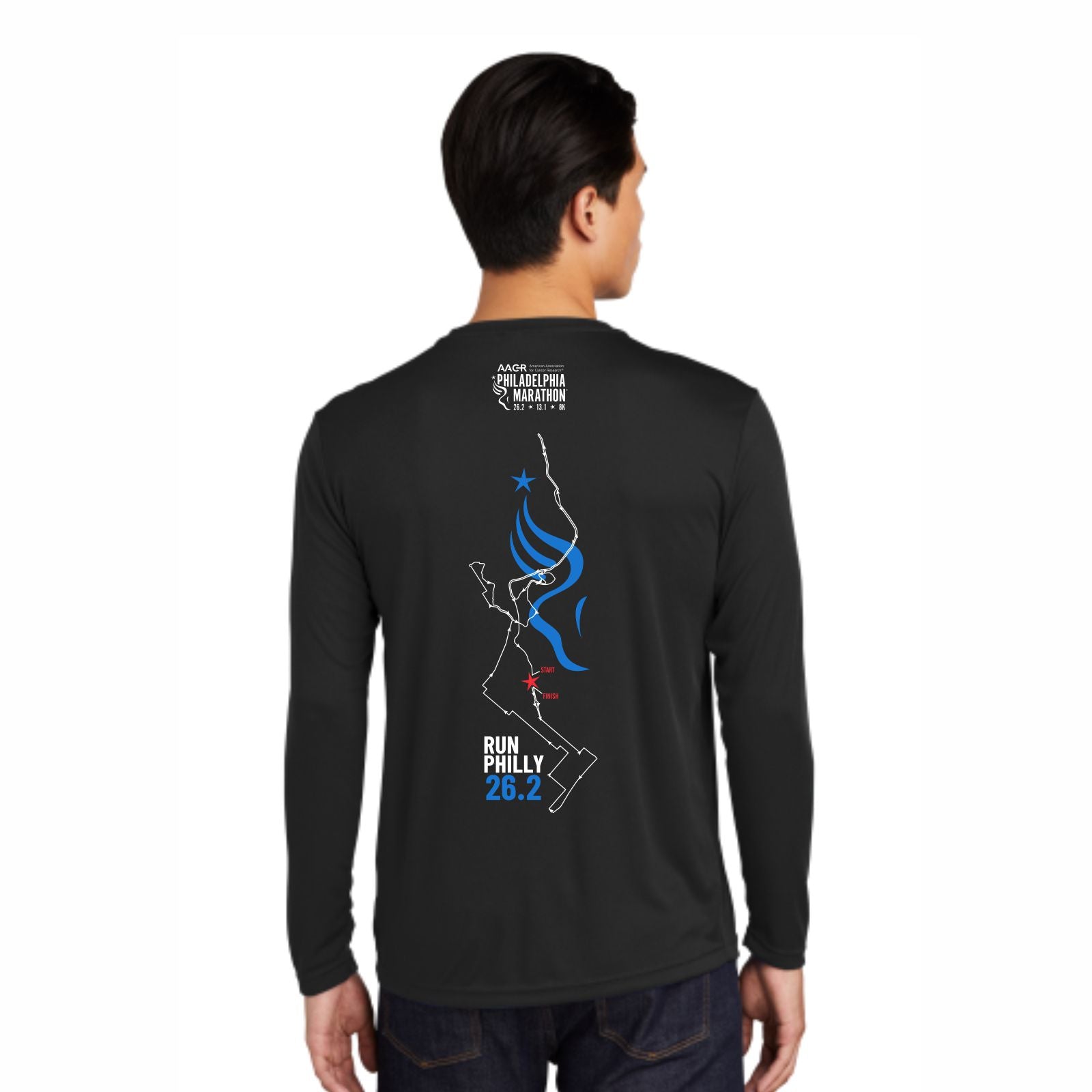 Men's LS Tech Tee -Black- AACR 2022 26.2 Course