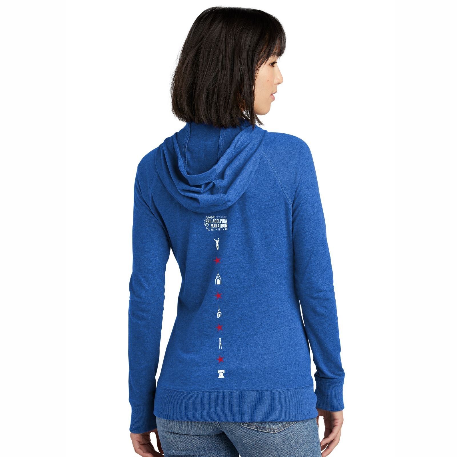Women's Sueded New Era Zip Hoody -Royal Heather- AACR LCP