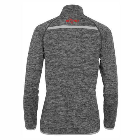 Tech 1/4 Zip -Carbon Heather/Navy- D&W 13.1 Embroidery