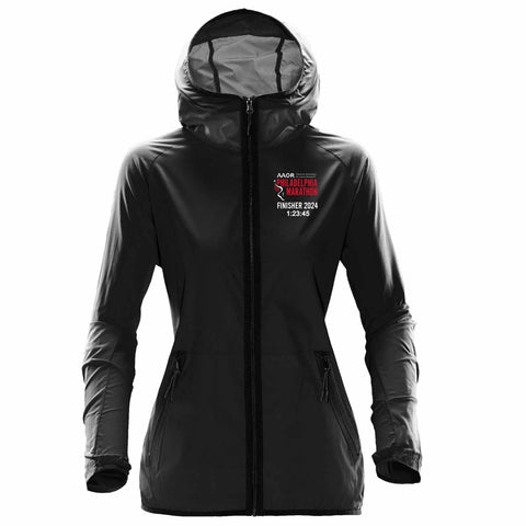 Fitted Hooded Zip Shell -Black- AACR 2024 Finisher Embr. - CUSTOMIZE WITH YOUR FINISHER TIME