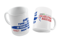 30th ANNIVERSARY Philadelphia Marathon '23 11 oz Finisher Mug - Custom with your time
