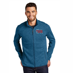 Zip Sweaterfleece -Blue Heather- AACR Embroidery