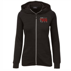 Waffle Zip Hoody -Black- AACR Embroidery (Women's Fit)