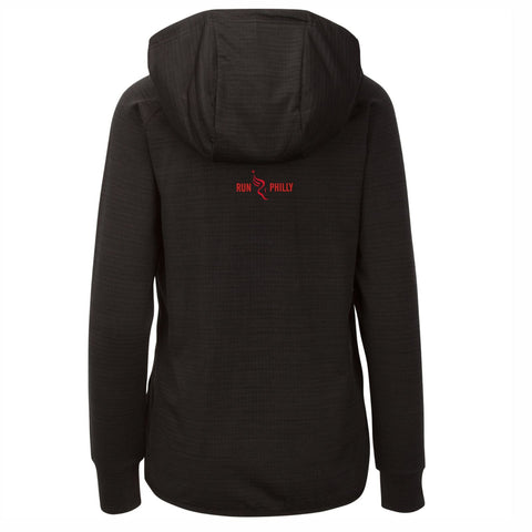 Waffle Zip Hoody -Black- AACR Embroidery (Women's Fit)