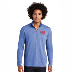 Adult Triblend 1/4 Zip -Royal Heather- PMW Big Back