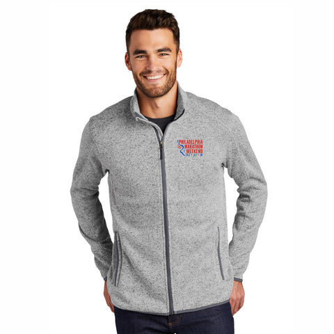 Adult Zip Sweaterfleece -Grey Heather- PMW Embroidery