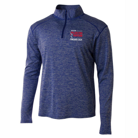 Adult Space-Dye 1/4 Zip -Royal- AACR 2024 Finisher Embr.