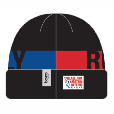 Beanie -Black Cuffed Knit- PMW Run Philly