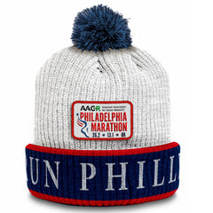 Beanie -Pom-Pom Navy/White/Red- PMW Run Philly