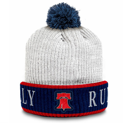 Beanie -Pom-Pom Navy/White/Red- PMW Run Philly