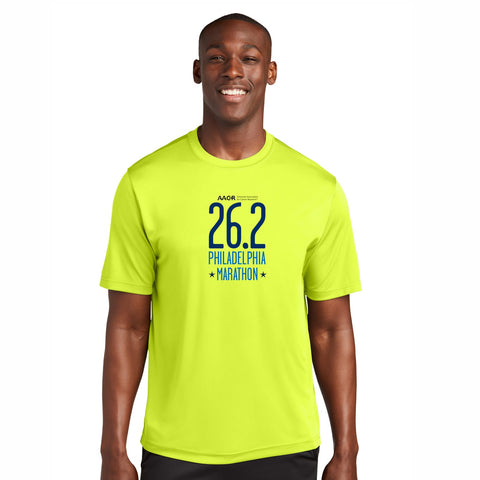 Adult Tech Tee -Neon Yellow- 26.2 Course