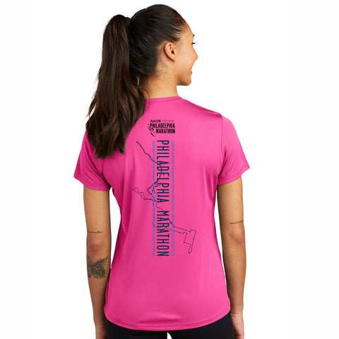 Fitted Tech Tee -Neon Pink- 26.2 Course