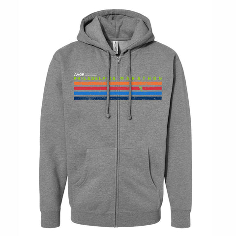 Adult Fleece Heavy Zip Hoody -Gunmetal- AACR Stripes