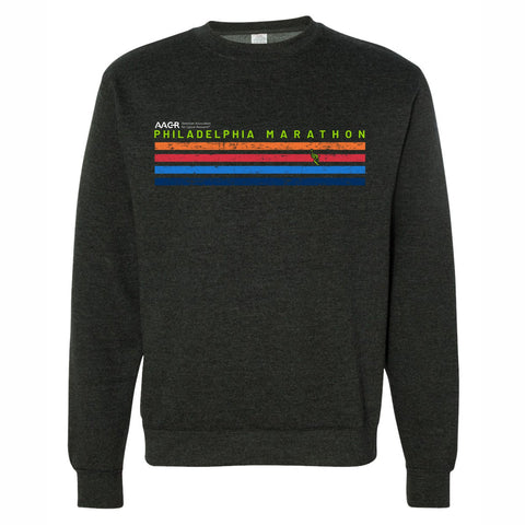 Adult Fleece Crew -Charcoal Heather- AACR Stripes