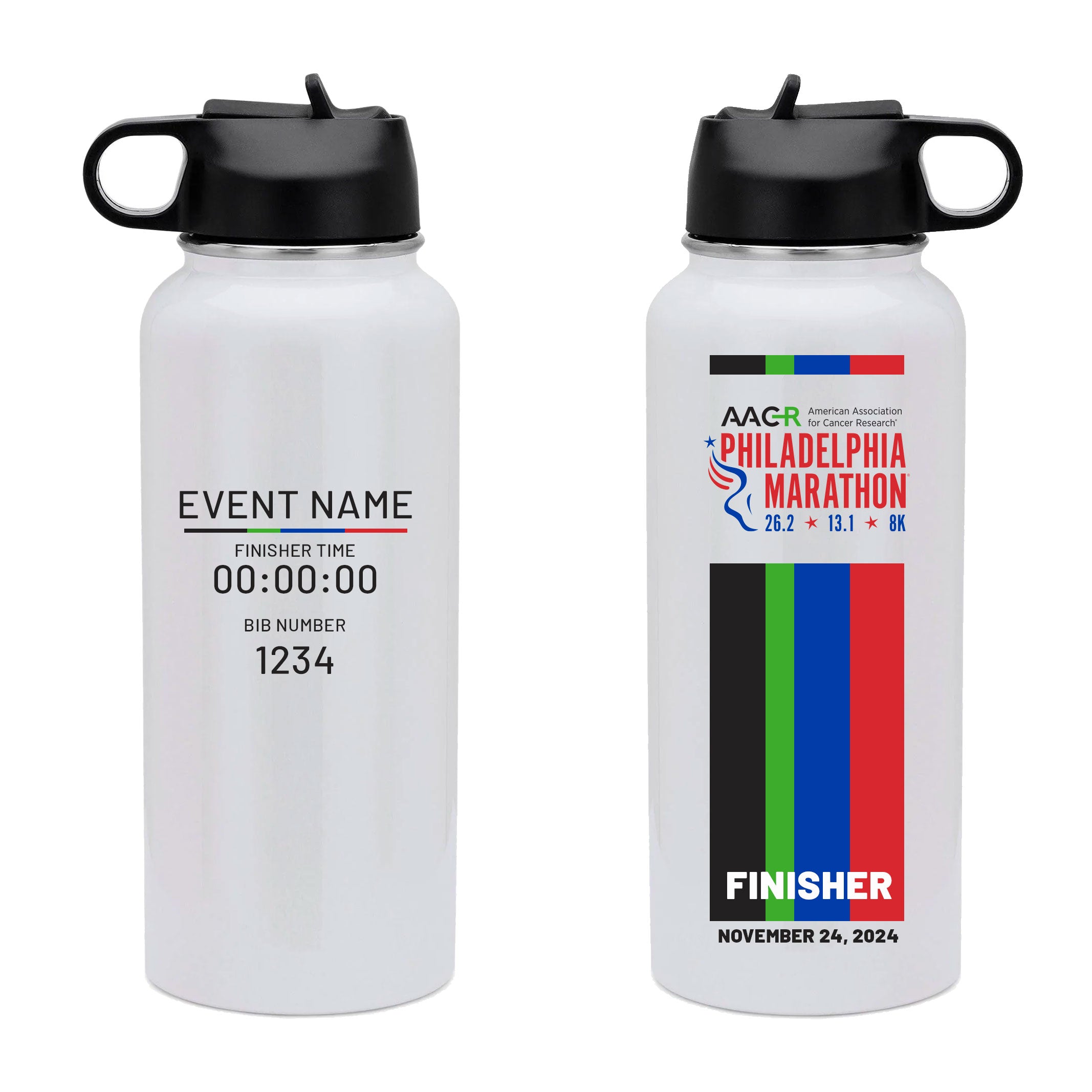 Philadelphia Marathon Insulated Water Bottle - Customized Finisher