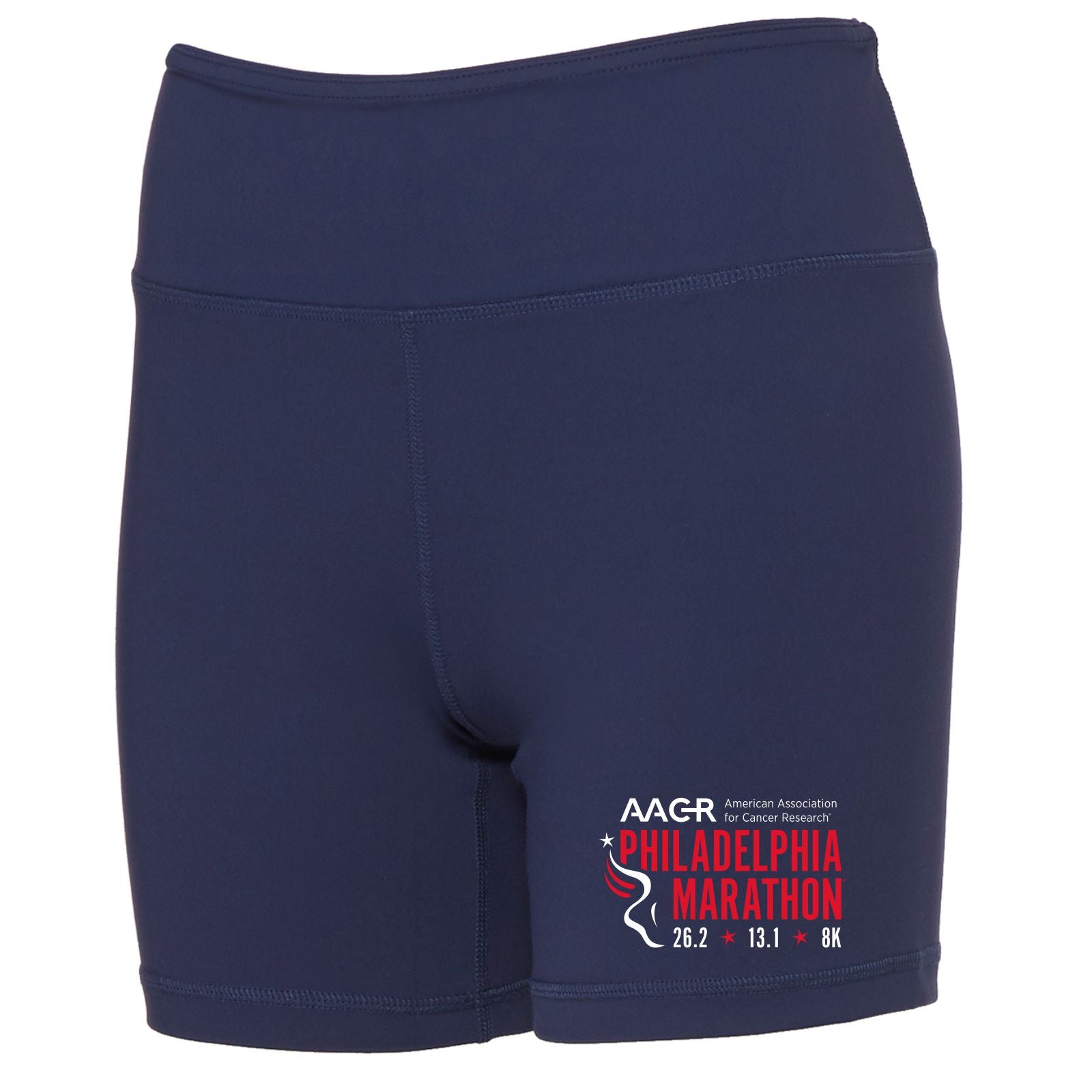 Women's Yoga Mid-Rise Shorts -Navy- AACR Logo