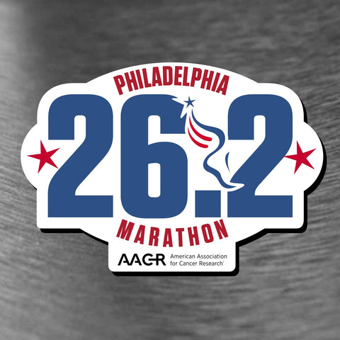 26.2 Magnet -White Oval Die-Cut 'AACR 26.2 Design' - AACR Philadelphia Marathon