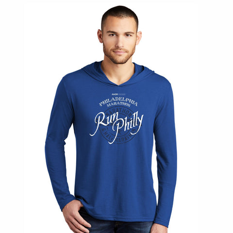 Men's Triblend Ltwt Hooded Tee - Deep Royal - 'Round' Design