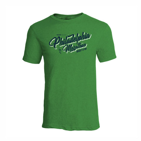 Men's SS Ringspun Tee - Kelly Heather - 'Script' Design