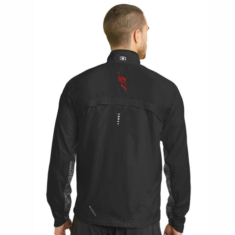 Men's Reflective Zip Water-Resistant Shell - Blacktop Embroidery - Dietz & Watson Half Marathon