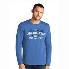 Adult LS Fashion Eco Tee - Blue Heather - '13.1 Arch' Design
