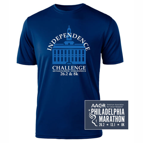 Philadelphia Marathon 2024 "Independence Challenge" Special - 26.2 & 8K - SS Tech Tee - Navy