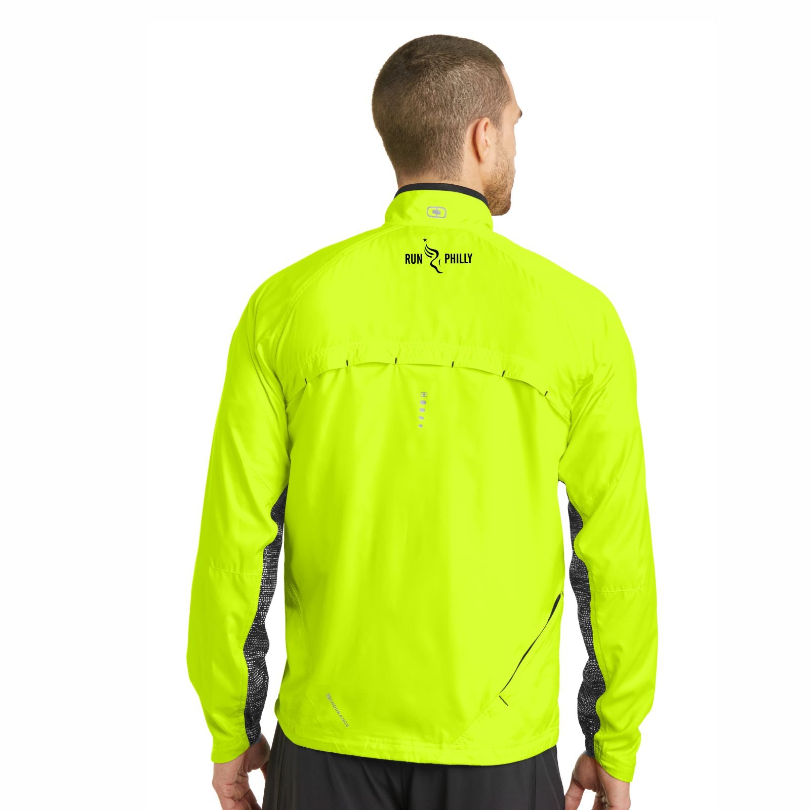 Men's Reflective Zip DWR Shell -Pace Yellow- AACR 26.2 Embroidery