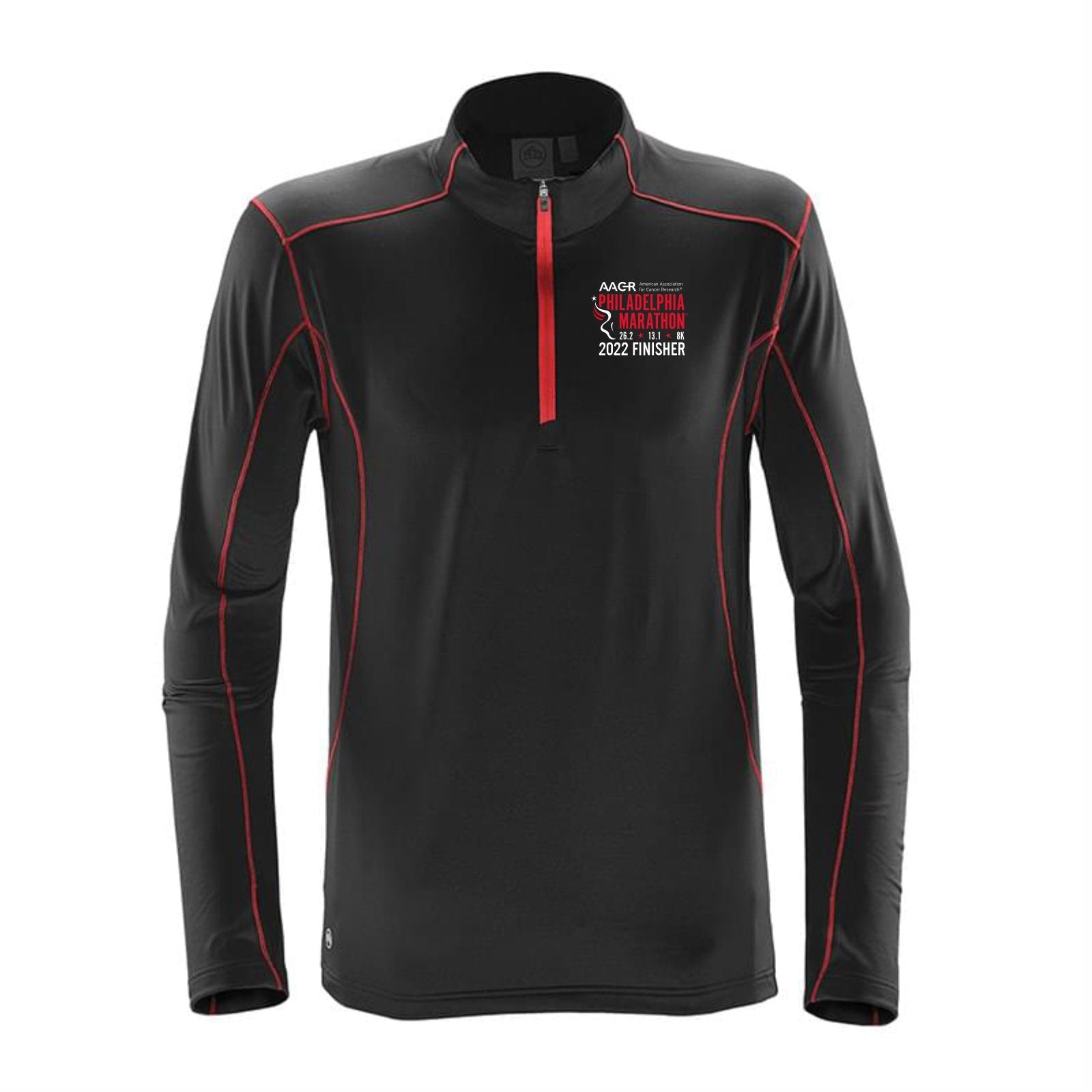 Men's Tech Fleece 1/4 Zip -Black/Bright Red- AACR 2022 Finisher Embroidery
