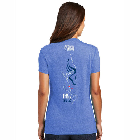 Women's Triblend Tee -Royal Frost- AACR 2022 26.2 Course