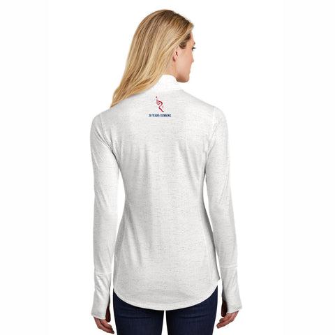 Reflective 1/2 Zip -White- 2023 AACR Finisher Embr. - CUSTOMIZED WITH YOUR TIME