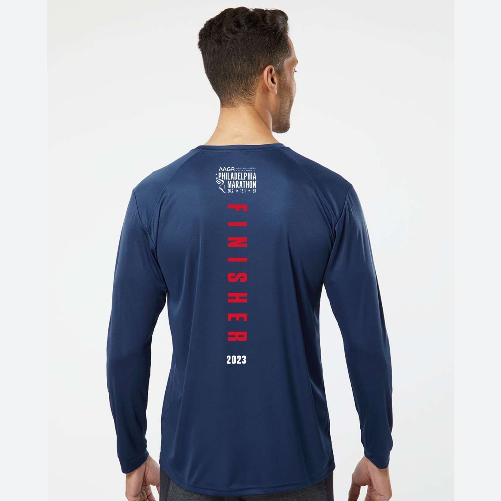 Adult LS UPF50 Tech Tee -Navy- AACR 2023 Finisher