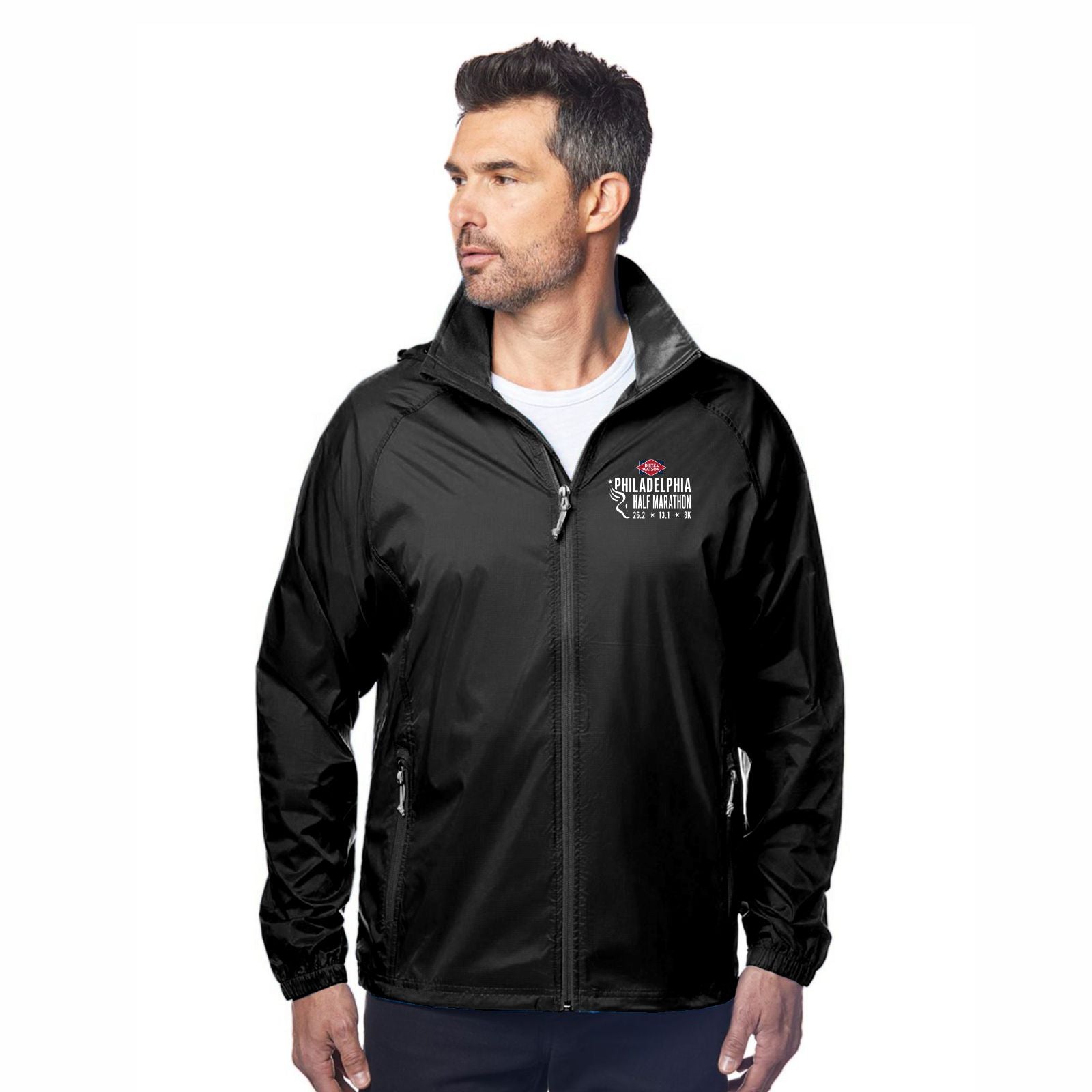 Adult Hooded Zip Shell -Black- 2023 D&W Finisher Embr.